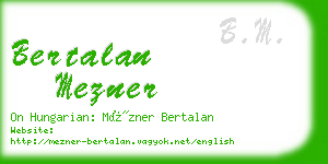 bertalan mezner business card